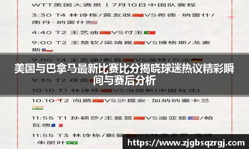 美国与巴拿马最新比赛比分揭晓球迷热议精彩瞬间与赛后分析